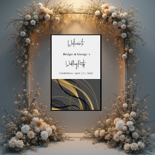 signe de bienvenue de mariage abstrait noir et giv