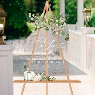 Signe de bienvenue de mariage citrouille verdure T