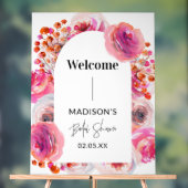 Signe de bienvenue en arceau floral en acrylique p (Neutre)