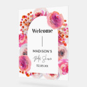 Signe de bienvenue en arceau floral en acrylique p (Angle)