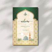 Signe de bienvenue Nikah Islamique Émeraude & Or M