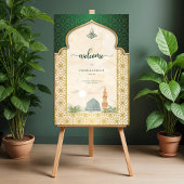 Signe de bienvenue Nikah Islamique Émeraude & Or M