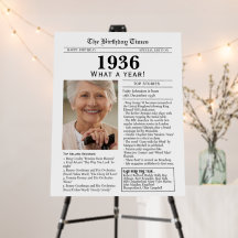 Signe de bienvenue pour un anniversaire 1936