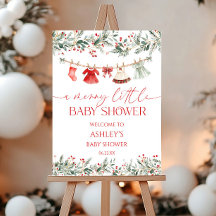 Signe de bienvenue pour une Baby Shower de Noël A 
