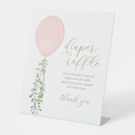 Signe de caleçon Baby shower de fille à ballons ro (Recto)