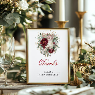 Signe de décoration de table Boho Blush Burgundy D