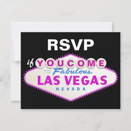 signe de destination mariage Las Vegas carte RSVP (Devant)