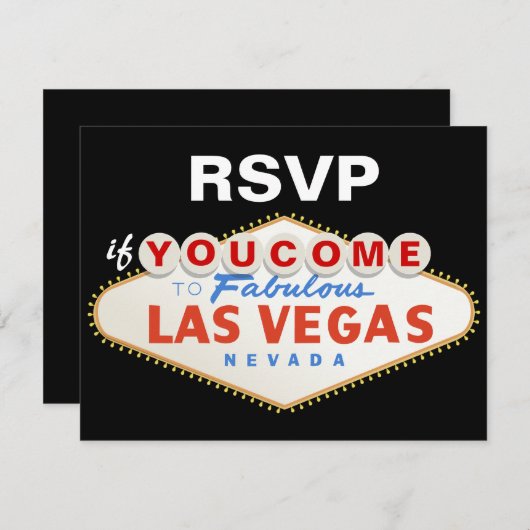 signe de destination mariage Las Vegas carte RSVP (Devant / Derrière)