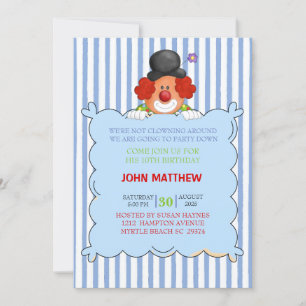 SIGNE DE DÉTENTION DE ClowN Invitation de fête d'a