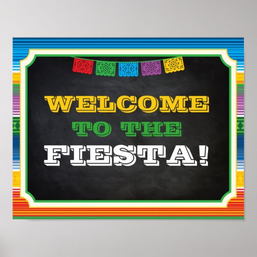 Signe de fête de la Fiesta, Affiche de bienvenue,  (Devant)