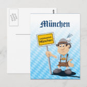 SIGNE DE LA BIÈRE Carte postale FESTIVAL Lederhose (Devant / Derrière)