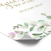 Signe de livre d'or de aquarelle d'eucalyptus de v (Coin)