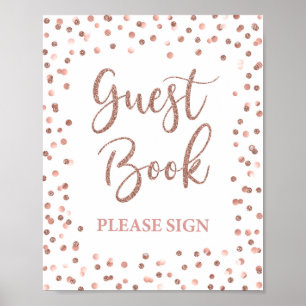 Signe de livre d'or de fête Rose Gold Paillettes C