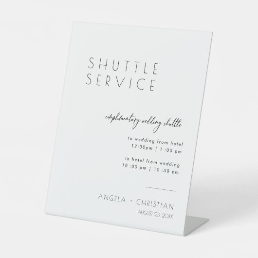 Signe de mariage moderne élégant Script Shuttle Se (Recto)