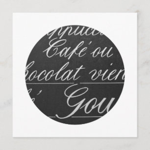 Signe de menu de tableau de café de Paris