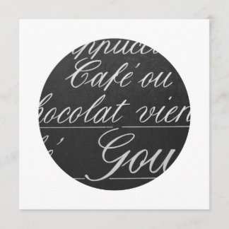 Signe de menu de tableau de café de Paris