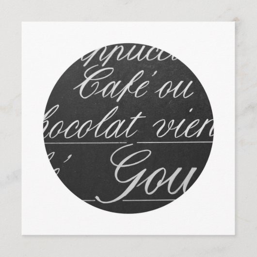 Signe de menu de tableau de café de Paris (Devant)