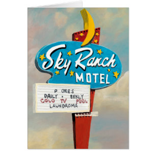 Signe de motel de ranch de ciel