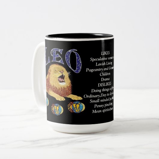 SIGNE DE NAISSANCE Léo Zodiac Mug (Devant gauche)