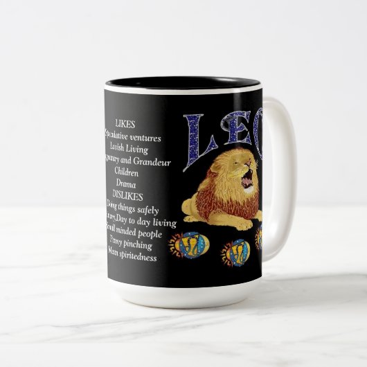SIGNE DE NAISSANCE Léo Zodiac Mug (Devant droit)