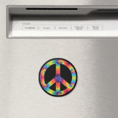Signe de Paix Arc-en-ciel Hippie Aimant (In Situ (Lave-vaisselle))