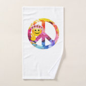 Signe de paix, art hippie d'aquarelle d'émoticône (Serviette à main)