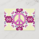 Signe de paix et cartes de visite roses de coeurs (Dos)