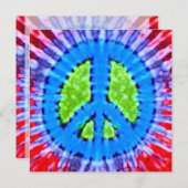 Signe de paix Lright Tie Dye Invitations (Devant / Derrière)