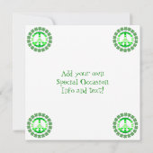 Signe de paix Lucky Green Clover Invitations (Dos)
