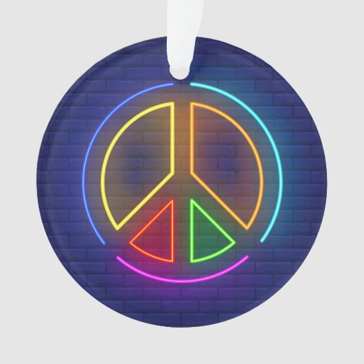 Signe de paix néon multicolore (devant)