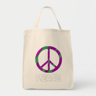 Signe de paix pourpre et vert, sacs fourre-tout