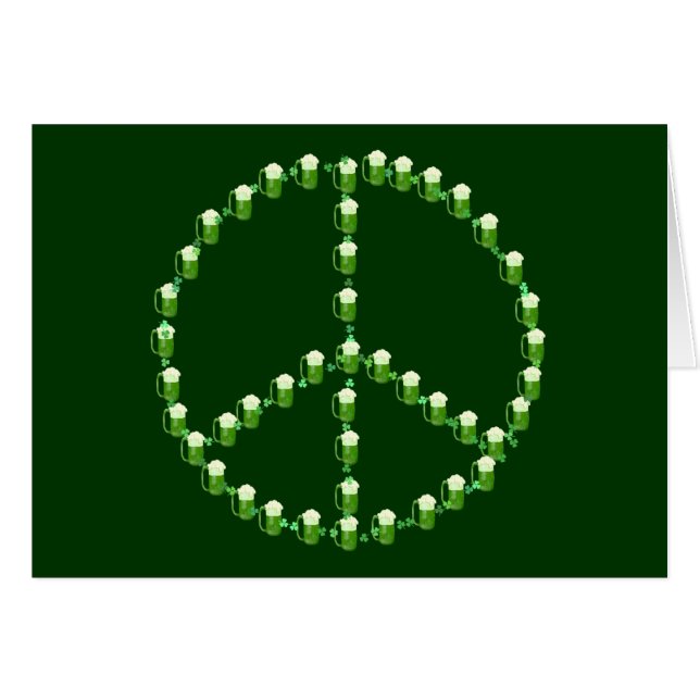 Signe de paix vert de bière (Devant horizontal)
