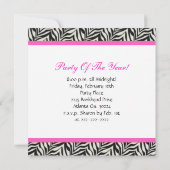 Signe de paix Zebra Invitation à la fête d'anniver (Dos)