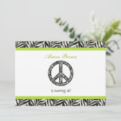 Signe de paix Zebra Invitation à la fête d'anniver (Debout devant)