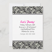 Signe de paix Zebra Invitation à la fête d'anniver (Dos)