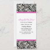 Signe de paix Zebra Invitation à la fête d'anniver (Dos)