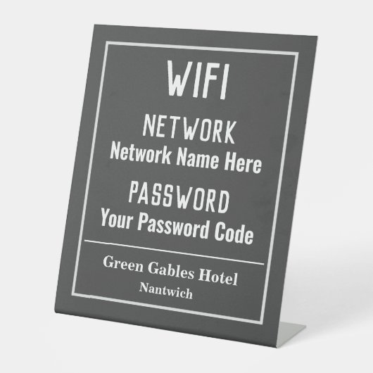 Signe de piédestal des instructions WiFi (Recto)