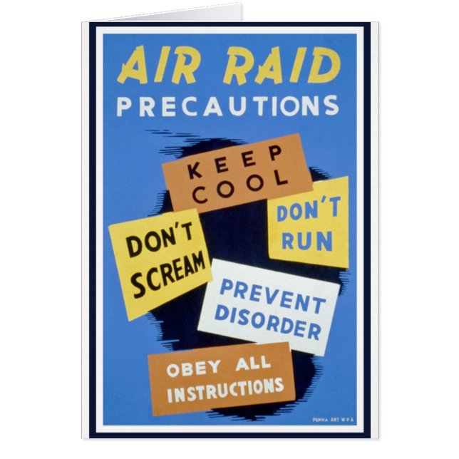 Signe de précautions de raid aérien (1943) (Devant)