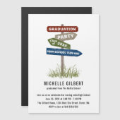 Signe de rue Invitation de la fête de fin d'études (Devant / Derrière)