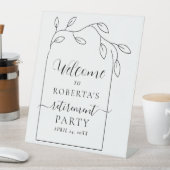 Signe de socle de bienvenue de la fête de retraite (In SItu)