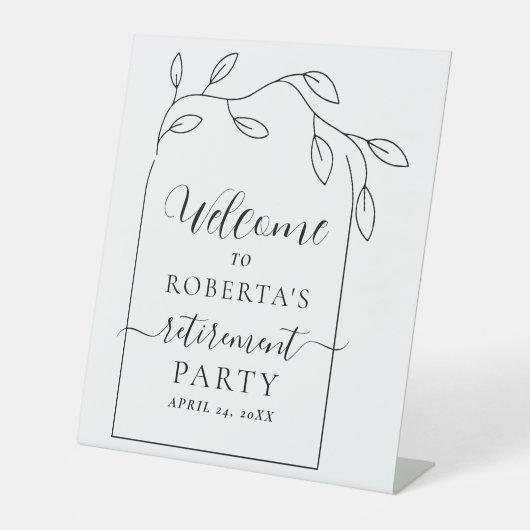 Signe de socle de bienvenue de la fête de retraite (Recto)