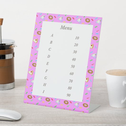 SIGNE DE TABLE 文字 カスタム SWEETS(ピンク) 台座サイン (In SItu)