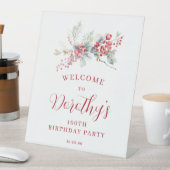 Signe De Table ! 00e anniversaire Bienvenue hiver Red Berry (In SItu)