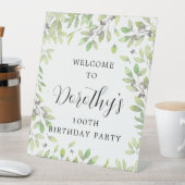 Signe De Table 100e anniversaire Botanique violet Bienvenue (In SItu)