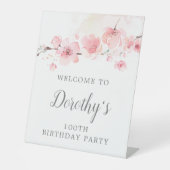 Signe De Table 100e anniversaire Fleur de cerise rose (Recto)