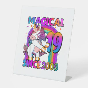 Signe De Table 19 Ans Unicorne Flossing 19e Anniversaire Fille U