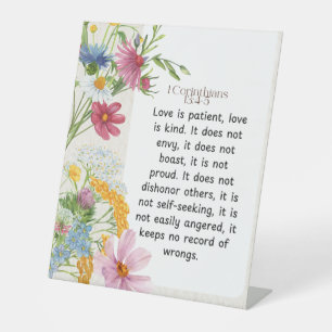 Signe De Table 1 Corinthiens 13:4-5 Aquarelle apaisante Conceptio