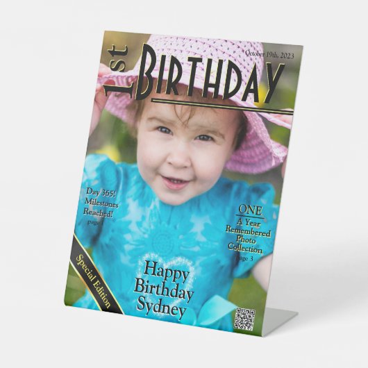 Signe De Table 1er Anniversaire Couverture du magazine Faux (Recto)