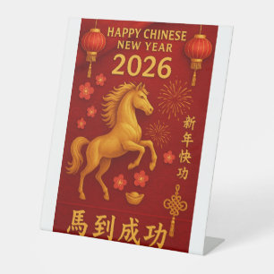 Signe De Table 2026 Année du Cheval Nouvel An chinois