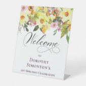 Signe De Table 21e anniversaire Jaune Daffodil Fleur sauvage Bien (Recto)